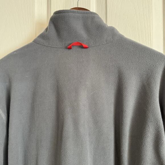 The North Face Gray Fleece Jacket Men’s XL Full Zip Red Logo - Picture 6 of 9